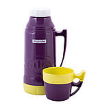 Термос Kamille Жовтий 1000мл пластиковий зі скляною колбою KM-2031, фото 10