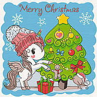 Картина по цифрам ArtCraft Єдиноріжка з ялинкою (ACR-15554-AC) 30 х 30 см