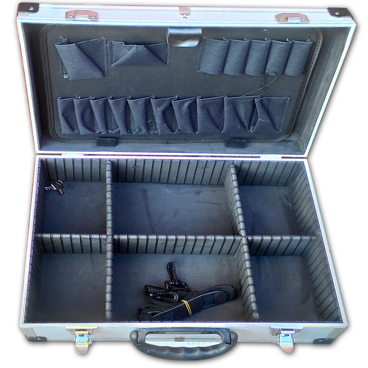 Кейс алюмінієвий, валіза для інструментів, колір срібло, з перегородками (455*330*152 мм) HTools