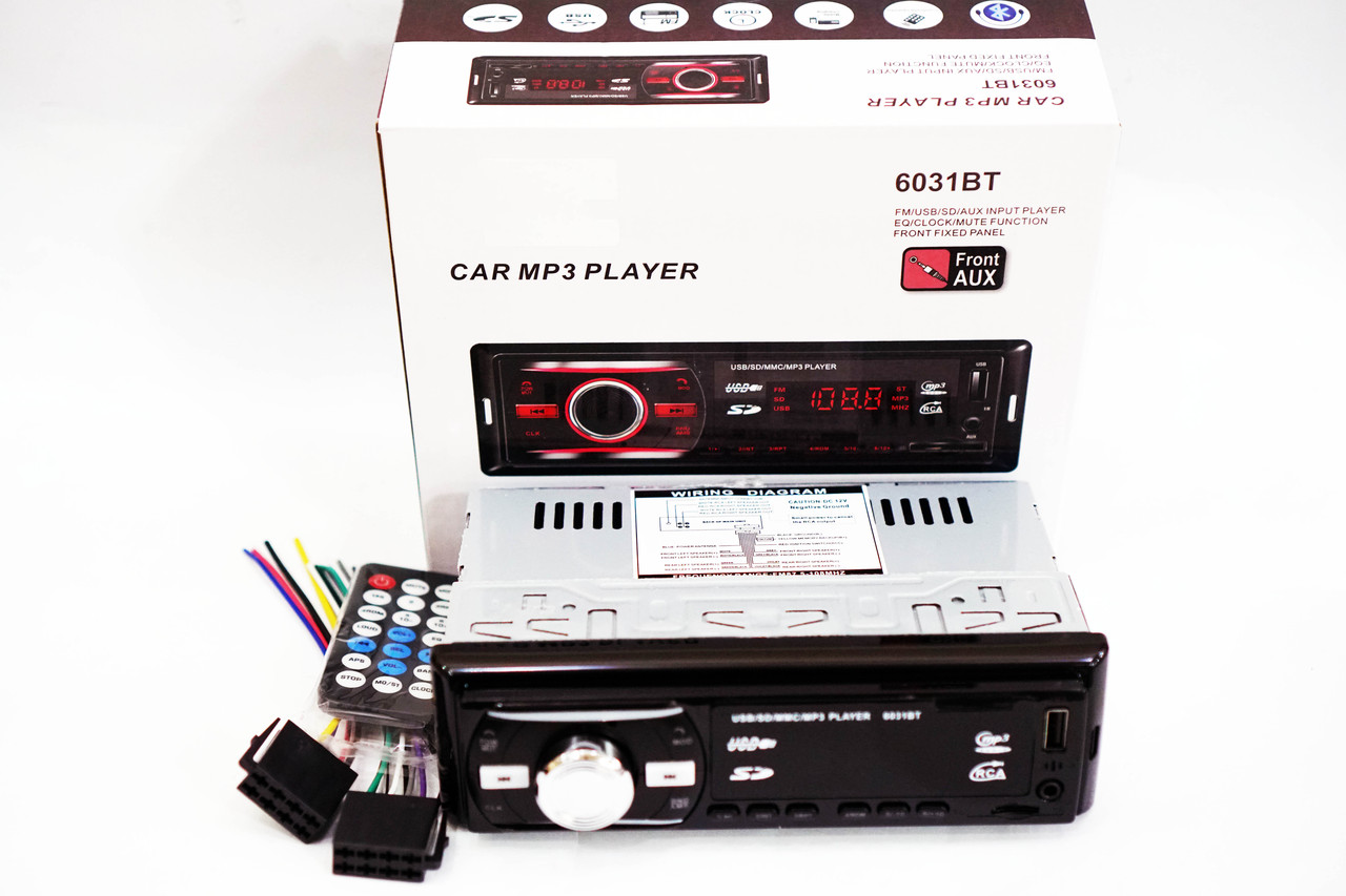 Автомагнітола 6031BT ISO Bluetooth+USB+microSD+AUX