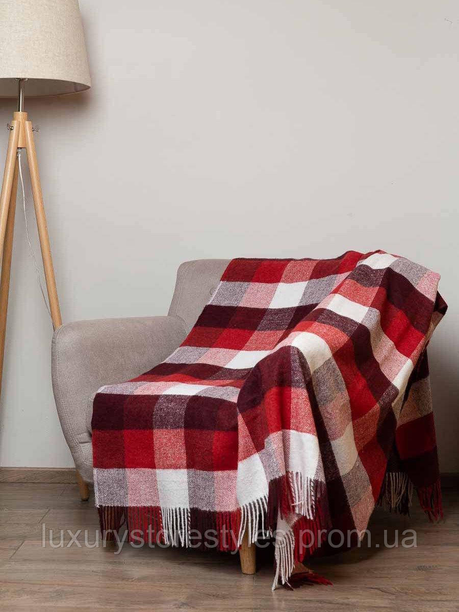 Купить Плед шерстяной Vladi Palermo Палермо бело-красно-бордовый ...