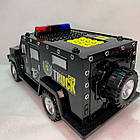 Сейф-скарбничка машинка з кодовим замком YJ388-60, Чорний / Дитяча скарбничка для грошей у вигляді поліцейської машини, фото 7