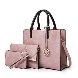 Жіночий набір сумок, набір сумок рожевий AL-3782-30