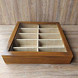 Скринька дерев’яна для 10 окулярів органайзер, фото 3