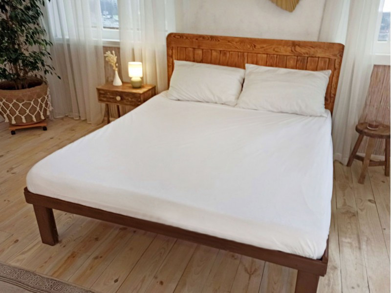 Водонепроникне простирадло на гумці Leleka-Textile 140х200 білий