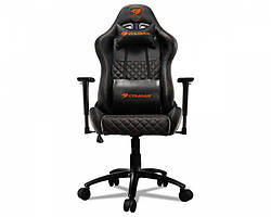 Крісло геймерське Cougar Armor PRO Black повітропроникна екошкіра та сталевий каркас Чорний