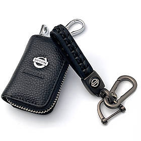 Автонабір №4 для Nissan / Брелок з карабиноми гаманець для автоключів з логотипом (тиснений шкіра)