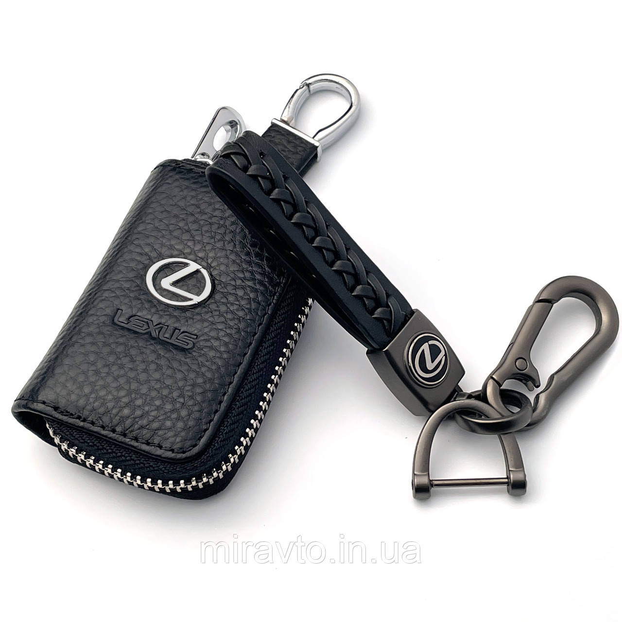 Автонабір №4 для Lexus / Брелок з карабиноми гаманець для автоключів з логотипом (тиснений шкіра)