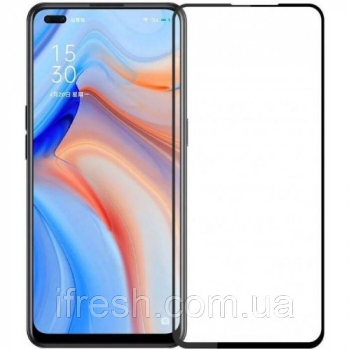 Захисне скло Lion для Oppo Reno 4 3D Perfect Protection Full Glue, Black, фото 1