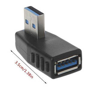 Адаптер перехідник кутовий USB 3.0 Male-Female Alitek Лівий Left, фото 4