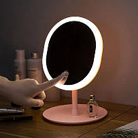 Дзеркало для макіяжу акумуляторне з LED-підсвіткою Cosmetic Mirror HZ-01, USB