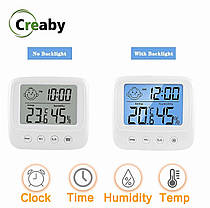 Години термометр гігрометр з індикатором смішної пиріжкою з підсвічуванням, фото 2