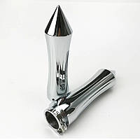 Ручки грипсы на мотоцикл Yamaha Suzuki Honda Kawasaki Lifan Bajaj Zongshen, Metal Peaks Chrome 22 мм 25