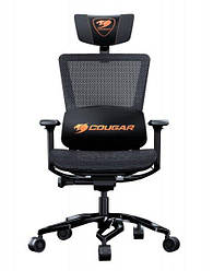 Ергономічне геймерське крісло Cougar Argo Black дихаючий текстиль алюмінієвий каркас Чорний