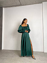 Розкішна жіноча шовкова сукня максі Асті з пишною спідницею та розрізом Smdi6915, фото 3