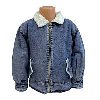 Джинсова куртка для дівчинки, утеплена (128-152 см) арт.2368