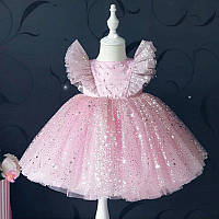 Детское пышное нарядное платье на девочку, розовое