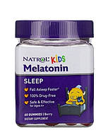 Мелатонин детский от 4 лет, ягодный вкус, Natrol 60 жевательных конфет