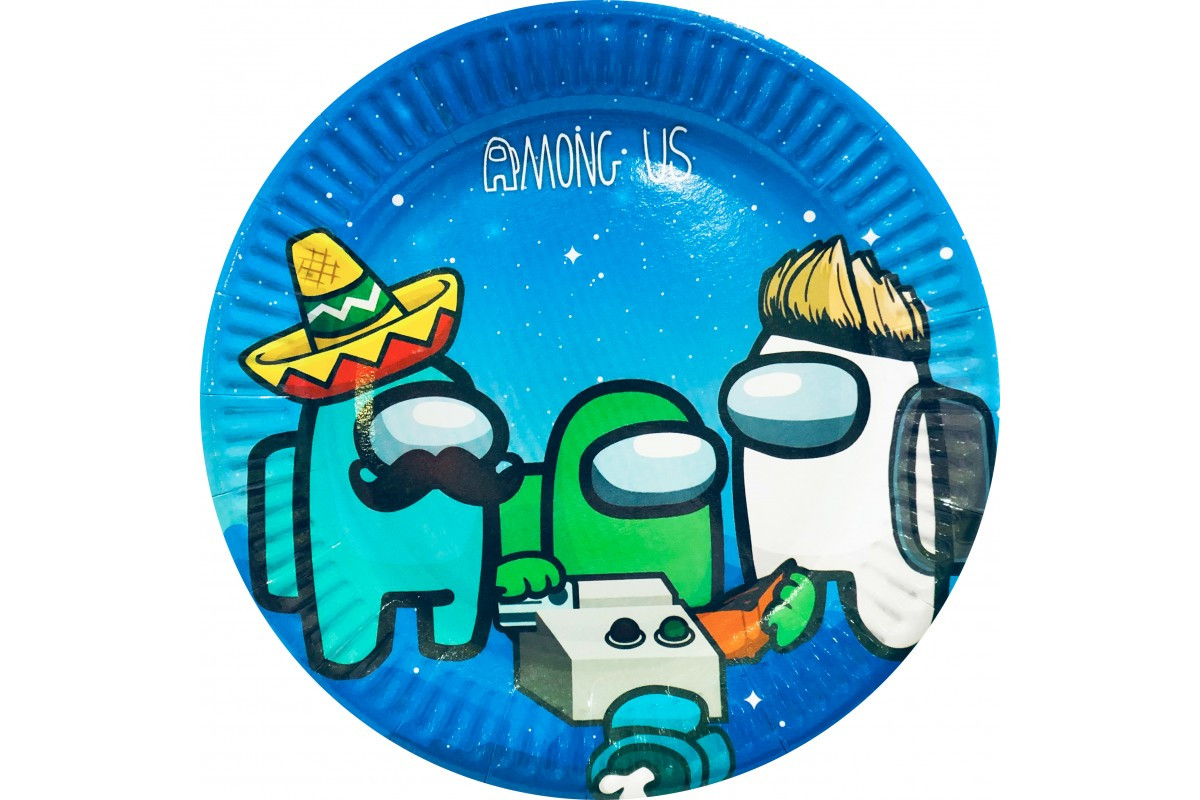 Тарілки "Амонг Ас" (Самбреро) Сині 18 см паперові тарілочки