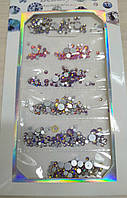 Стрази для нігтів скляні MIX кольорів і розмірів SS3-SS10 1440 шт.