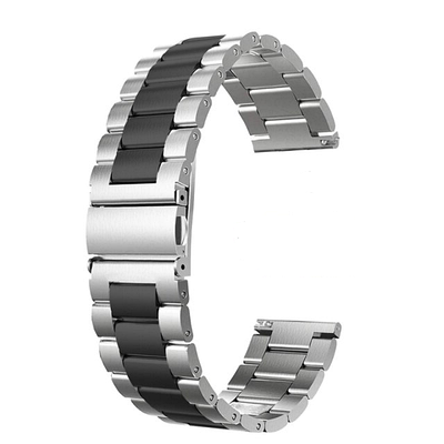 Браслет (3 ланки) ремінець для Huawei watch 42mm / Honor magic watch 42mm срібно-чорний