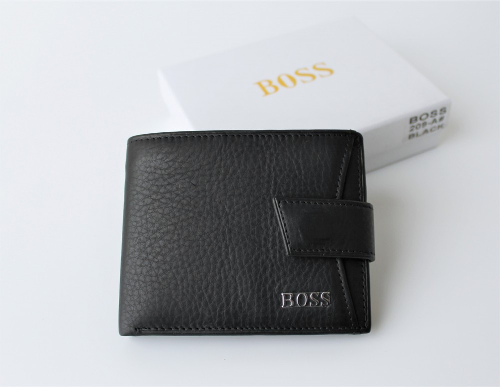 Чоловічий шкіряний гаманець Hugo Boss чорний