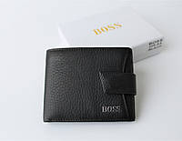 Мужской кожаный кошелек Hugo Boss черный