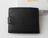 Чоловічий шкіряний гаманець Hugo Boss чорний, фото 5
