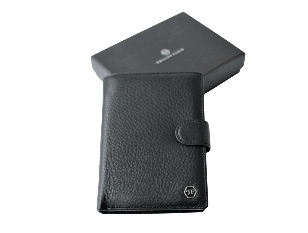 Чоловічий місткий гаманець Philipp Plein чорний, фото 1