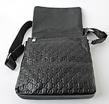 Чоловіча шкіряна сумка Gucci black, фото 6