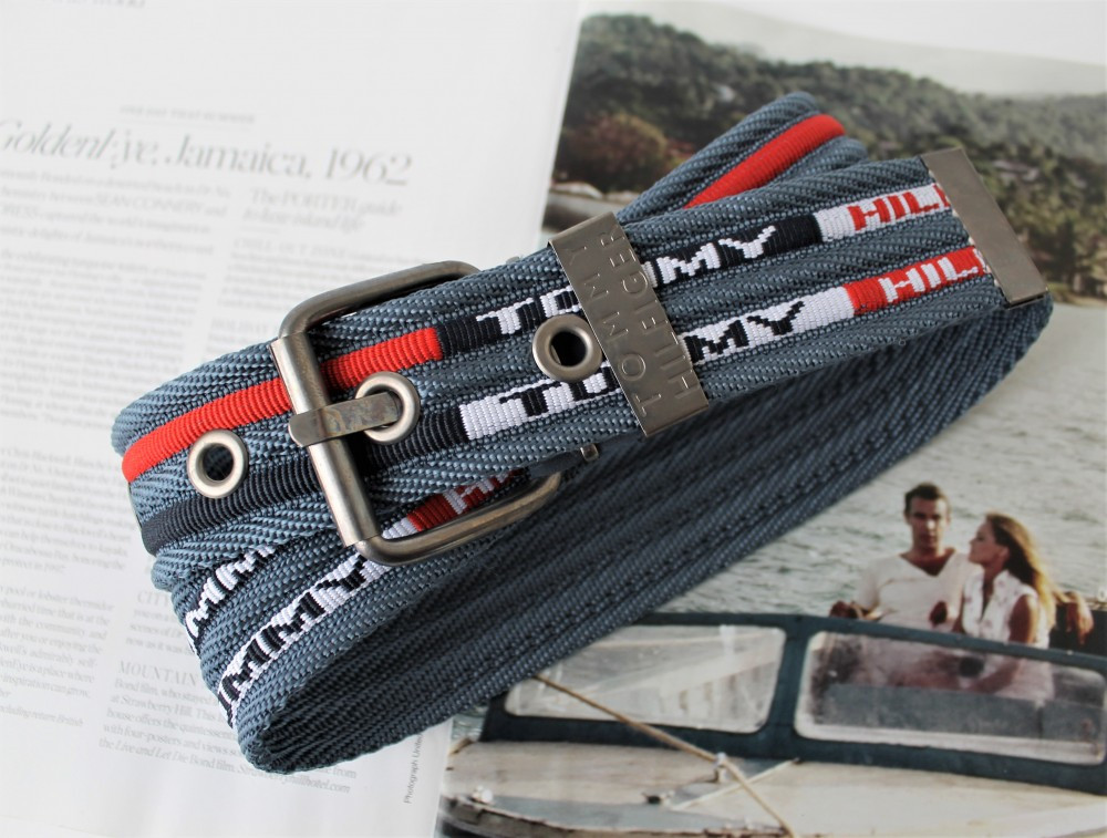 Чоловічий тканинний ремінь Tommy Hilfiger синій, фото 1