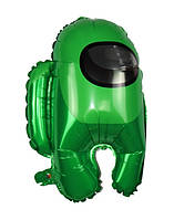 Фольгированный фигурный шар "Among Us"Зелёный. Размер:46х60см Про-во Китай.