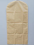 Чохол для зберігання одягу флізеліновий бежевого кольору. Розмір 60 см*140 см, в упаковці 3 штуки, фото 2