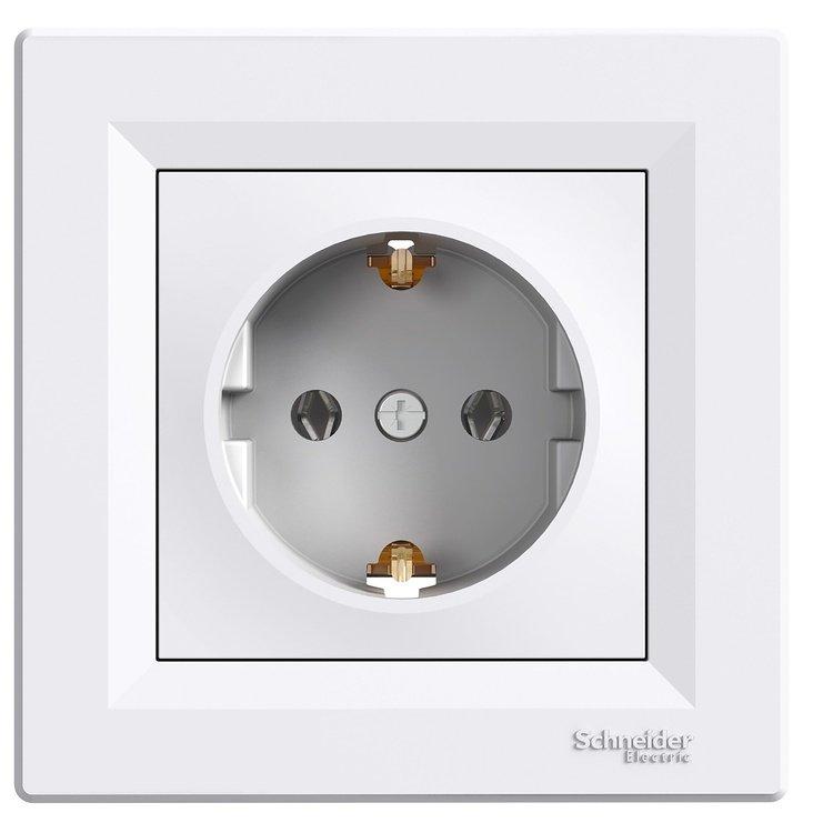 Розетка з заземленням Schneider Electric Asfora Білий EPH2900121