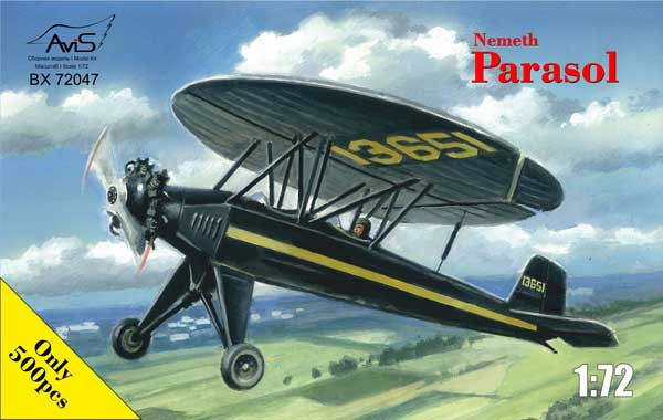 Пластикова модель 1/72 Avis 72047 експерементальний літак "Parasol Nemeth", фото 1