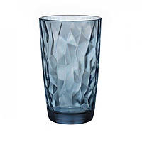 Склянка скло висока склянка для кейтерингу 470 мл подарунковий посуд синій DIAMOND від BORMIOLI ROCCO