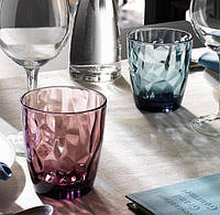 Скляна склянка для коктейлів подарунковий посуд 390мл бордовий DIAMOND від BORMIOLI ROCCO