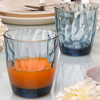 Стакан синій низький 390мл Красиві склянки DIAMOND від BORMIOLI ROCCO Стакани для лимонаду