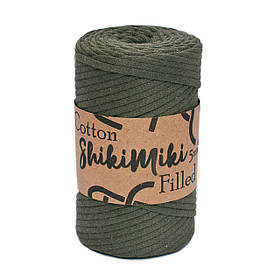 Трикотажний бавовняний шнур Cotton Filled 5 мм, колір Темний хакі