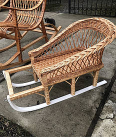 Плетені дитячі санки з лози ручної роботи ❄️🛷