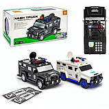 Сейф - скарбничка, машина скарбничка з відбитком пальця Cash Truck Black DSM-6672 з конструктором, фото 3