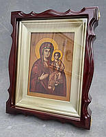 Фігурний кіот для ікони з внутрішньою дерев'яною рамою під золото, фото 6