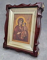 Фігурний кіот для ікони з внутрішньою дерев'яною рамою під золото, фото 7