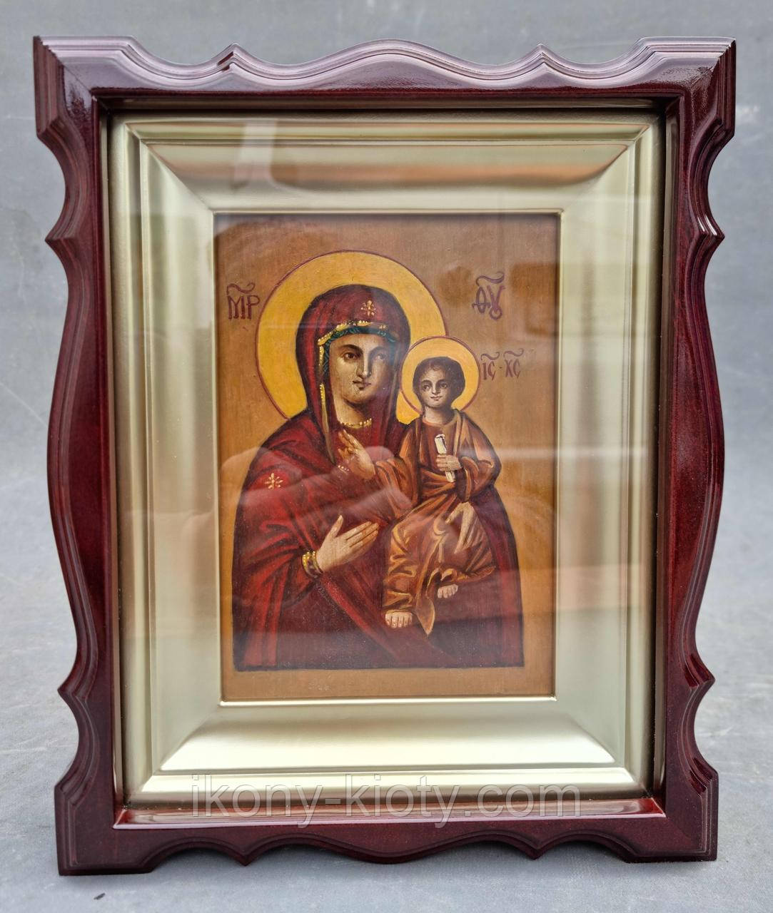 Фігурний кіот для ікони з внутрішньою дерев'яною рамою під золото, фото 1