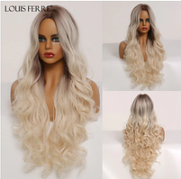 Перука без човника довге хвилясте волосся світлий блонд омбре