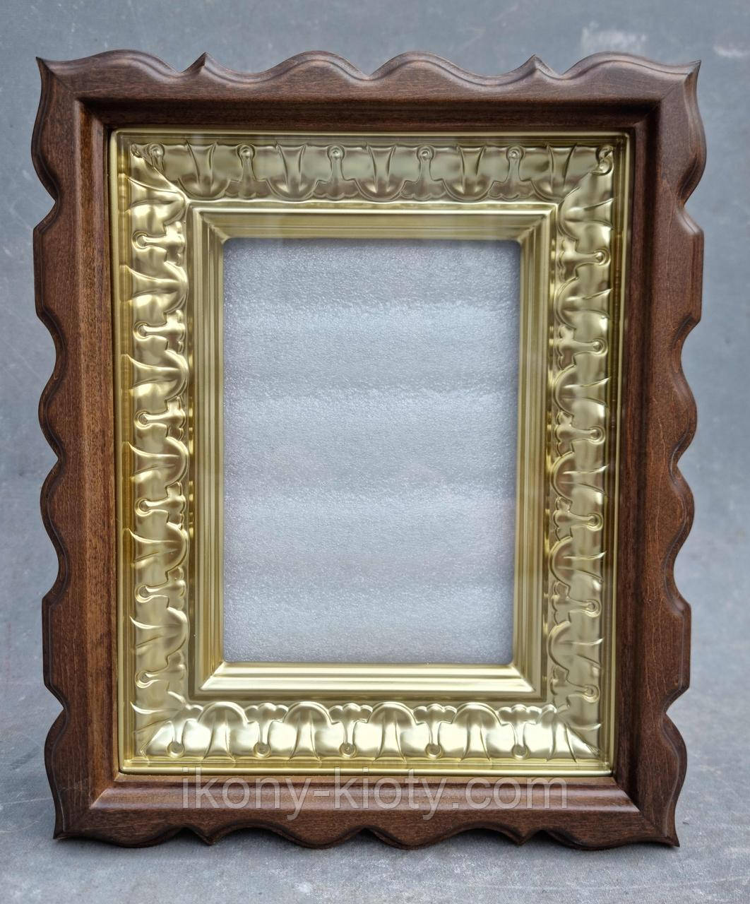 Фігурний кіот для ікони з внутрішньою рамою під золото, фото 1