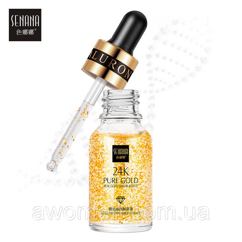 Сироватка для обличчя Senana 24K Gold з частинками 24 к золота 15 ml