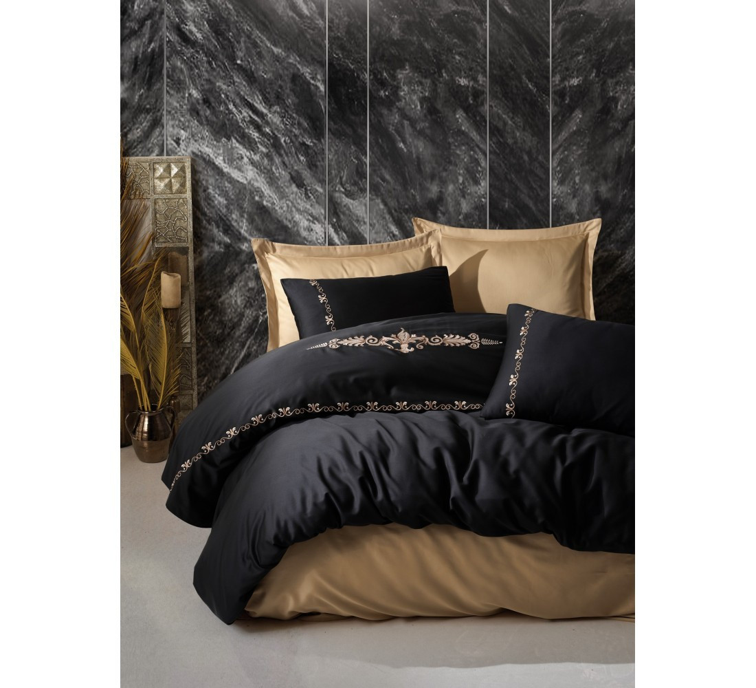 Постільна Білизна Cotton Box BRODE SATEN GLORIA gold двоспальний євро