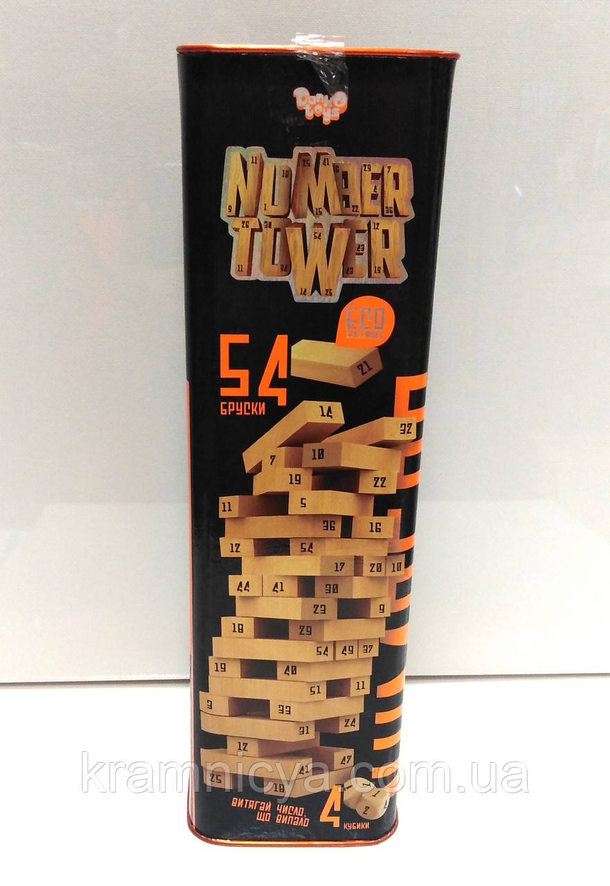 Настільна розвивальна гра NUMBER TOWER (дженга), тм Danko Тoys (NT-01U)