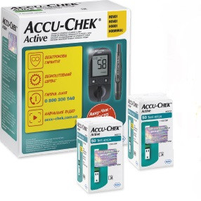 Глюкометр Accu-Chek Active 5-го покоління (Німеччина) + 100 тест смужок Акку чек Актив